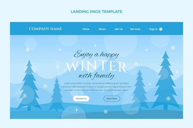 Free Vector hand drawn flat winter landing page template