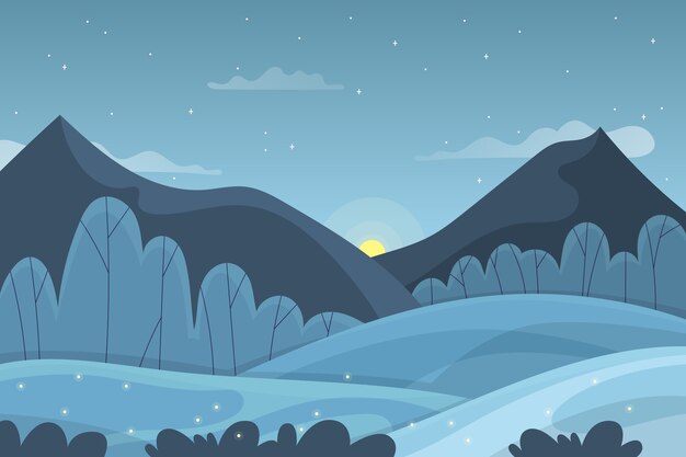 Hand drawn flat winter solstice background