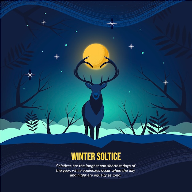 Free Vector hand drawn flat winter solstice illustration