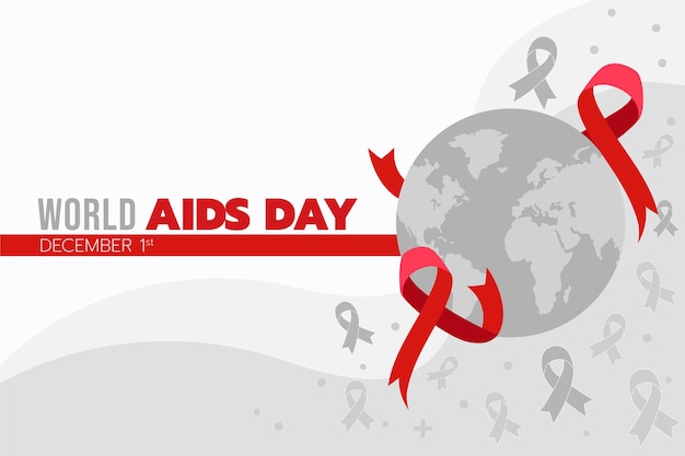 Free Vector hand drawn flat world aids day background