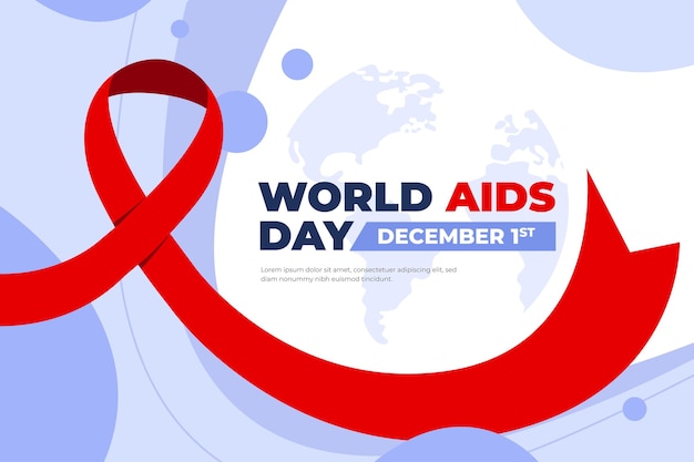 Free vector hand drawn flat world aids day background