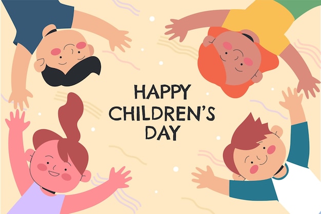 Free Vector hand drawn flat world children's day background