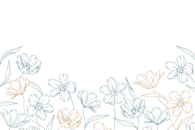 Free vector hand drawn floral background with copy space