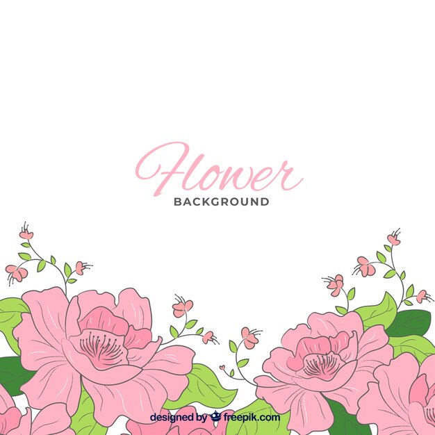 Hand drawn floral background with lovely style