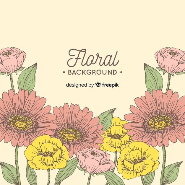 Hand drawn floral background