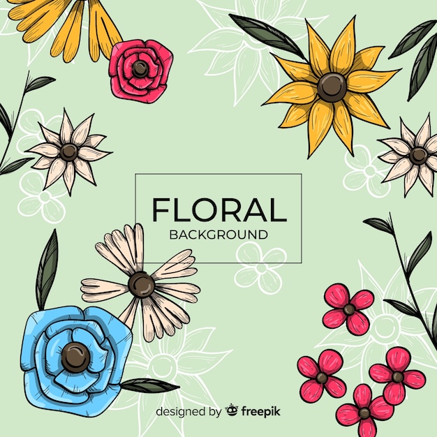 Hand drawn floral background