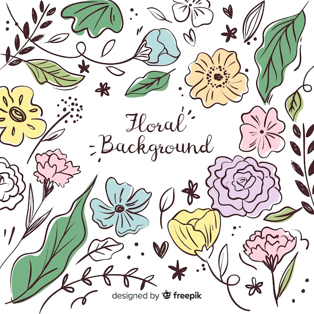 Hand drawn floral background