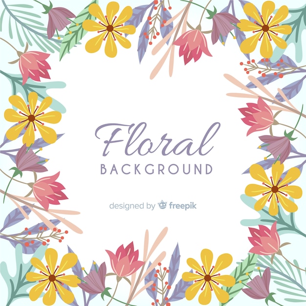 Hand drawn floral background