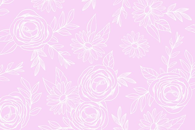 Hand drawn floral background