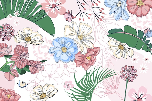 Hand drawn floral background