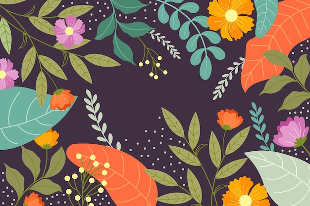 Hand drawn floral background