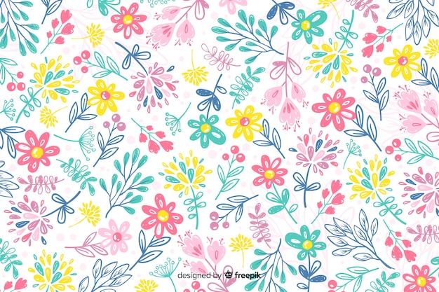 Hand drawn floral background