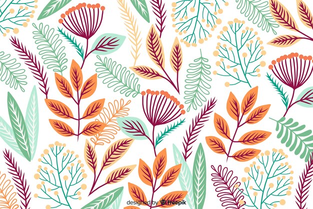 Hand drawn floral background