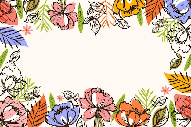 Hand drawn floral background