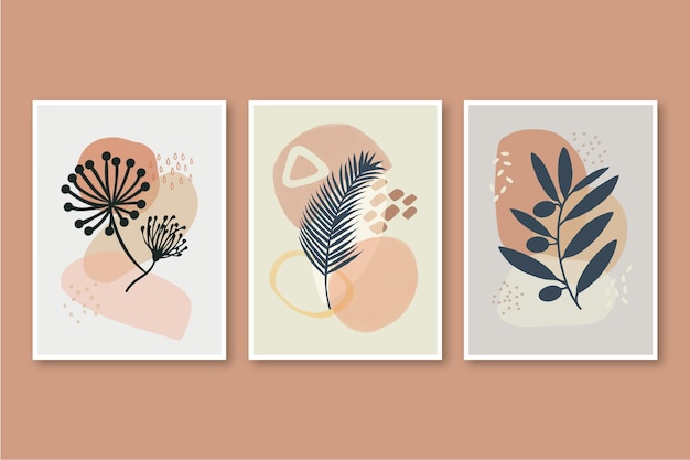 Free Vector hand drawn floral cards collection