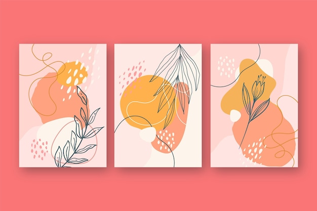 Hand drawn floral cards collection