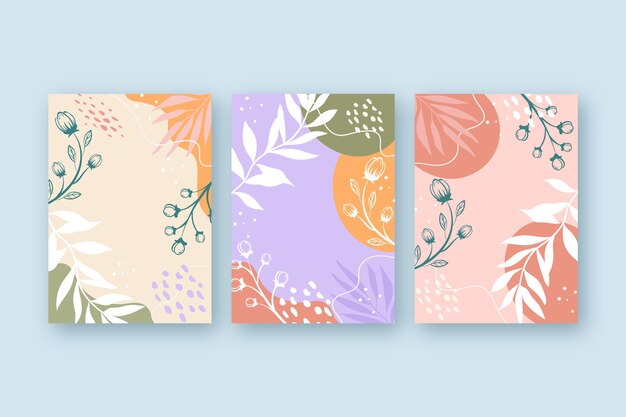 Hand drawn floral cards collection