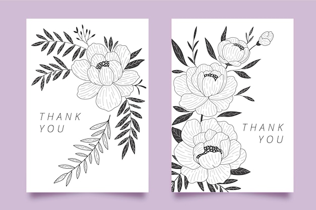 Hand drawn floral cards