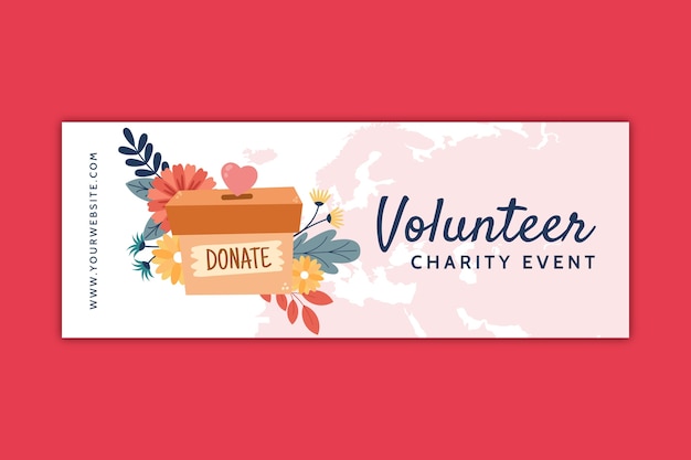 Free Vector hand drawn floral charity event facebook cover