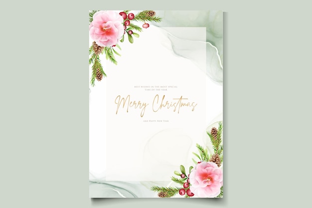 hand drawn floral christmas design