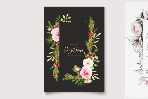 hand drawn floral christmas design