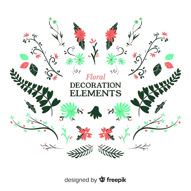 Free Vector hand drawn floral decoration elements