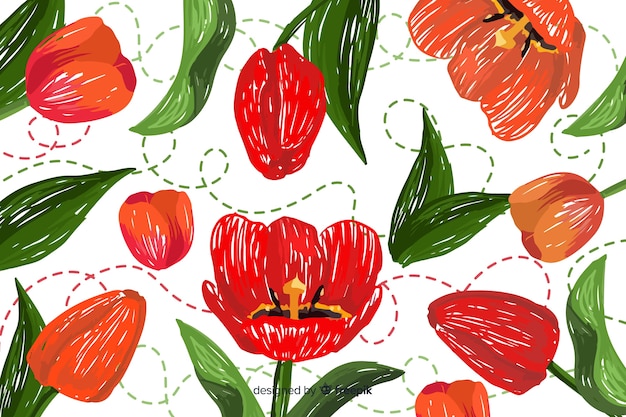 Free Vector hand drawn floral embroidery background