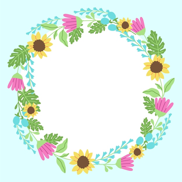 Hand drawn floral facebook frame