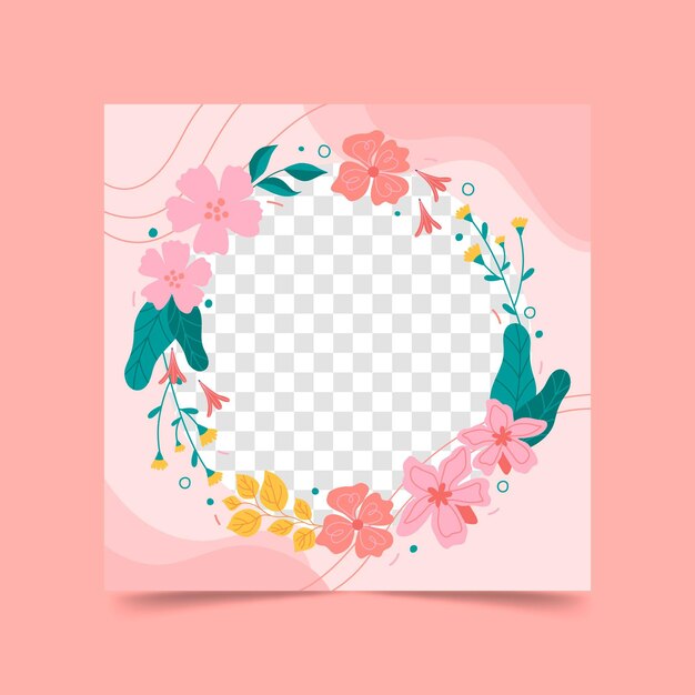 Hand drawn floral facebook frame