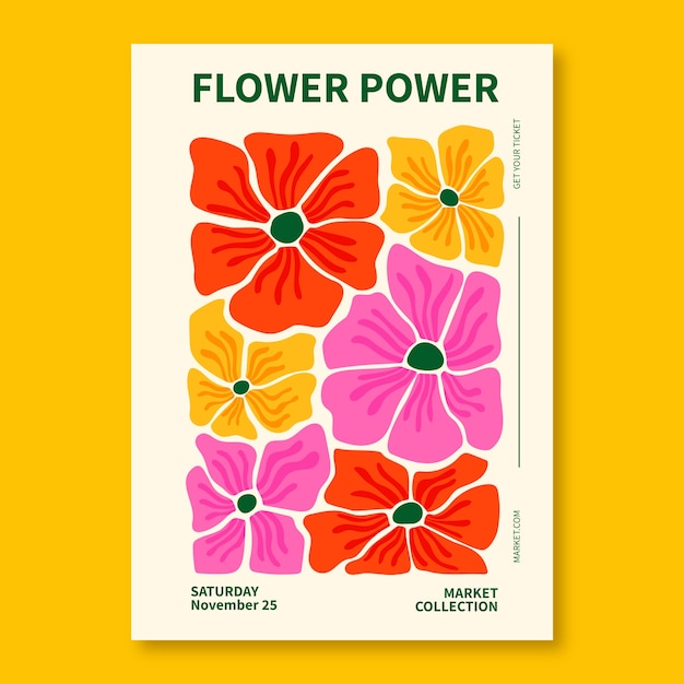 Free vector hand drawn floral flyer template