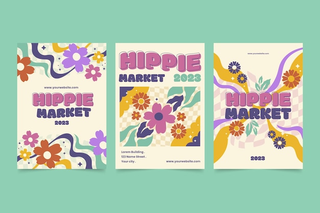 Free Vector hand drawn floral flyer template