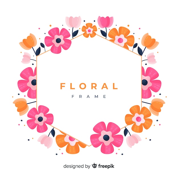 Hand drawn floral frame background