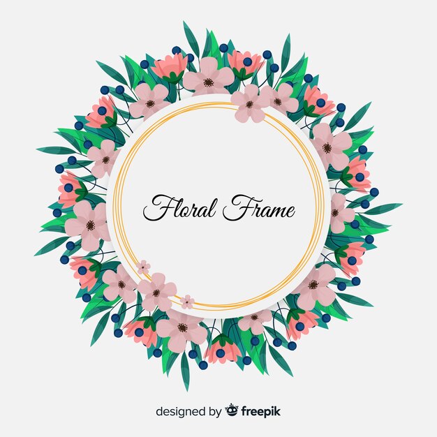 Hand drawn floral frame background