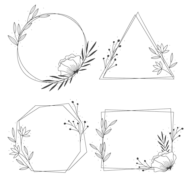 Free vector hand drawn floral frame collection