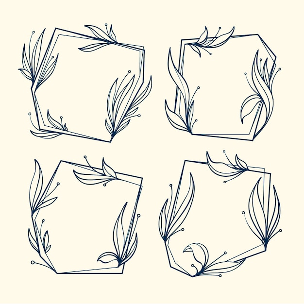 Free vector hand drawn floral frame collection