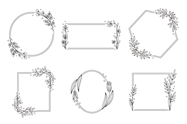 Free Vector hand drawn floral frame collection