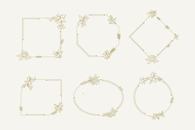 Free Vector hand drawn floral frame collection