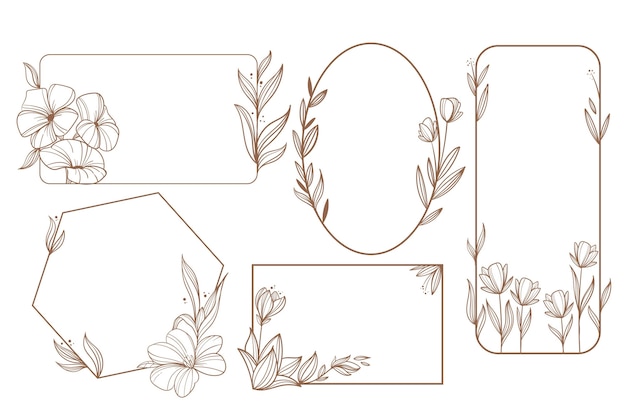 Free vector hand drawn floral frame collection