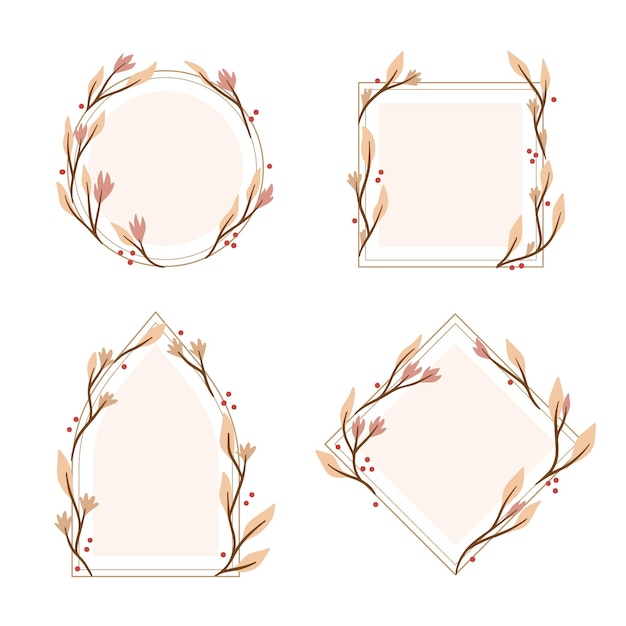 Free Vector hand drawn floral frame collection