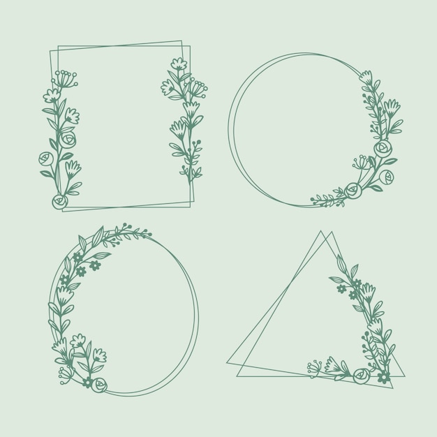 Free vector hand drawn floral frame pack