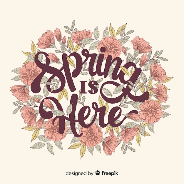 Free Vector hand drawn floral frame spring background