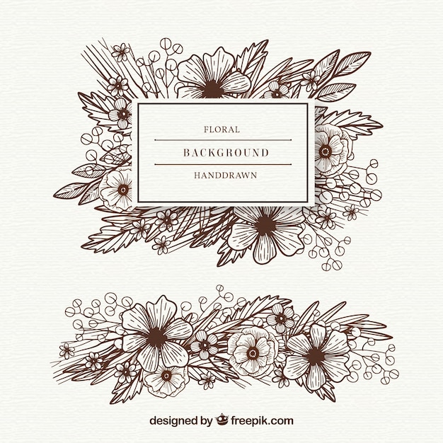 Free Vector hand drawn floral frame with elegant style