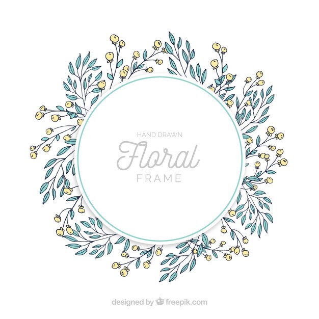 Hand drawn floral frame with lovely style