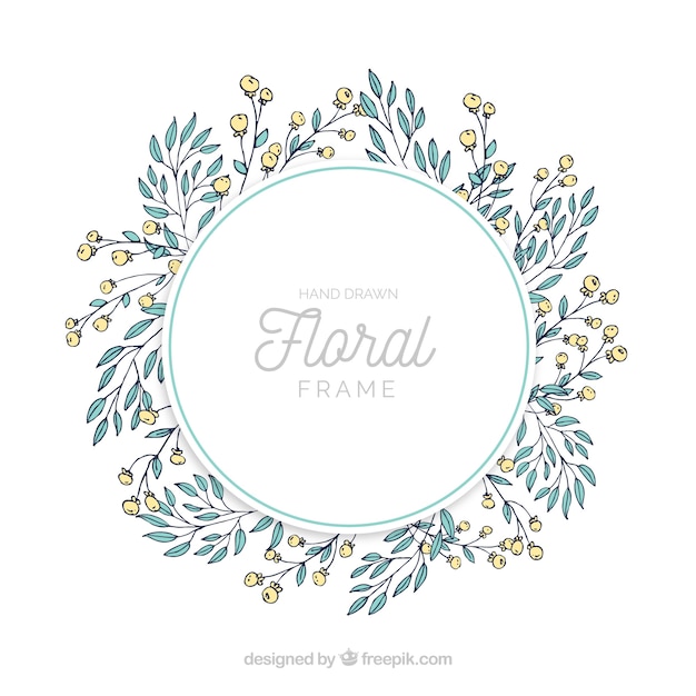 Hand drawn floral frame with lovely style