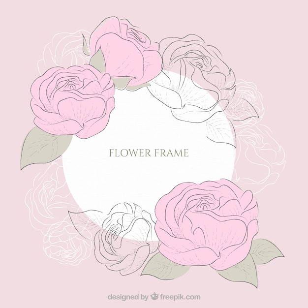 Hand drawn floral frame