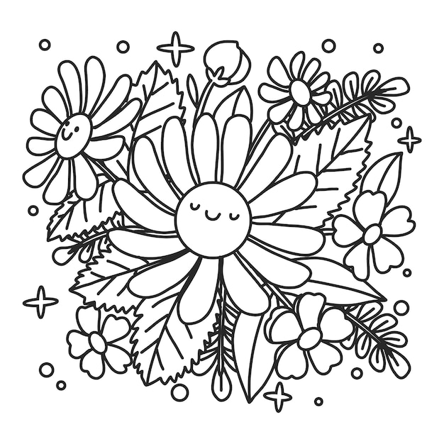 Hand drawn floral  illustration