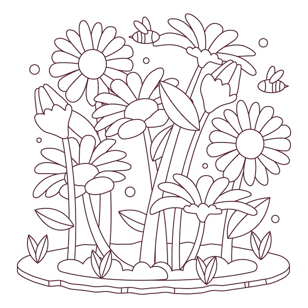 Hand drawn floral  illustration