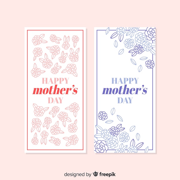 Free Vector hand drawn floral mother's day banner