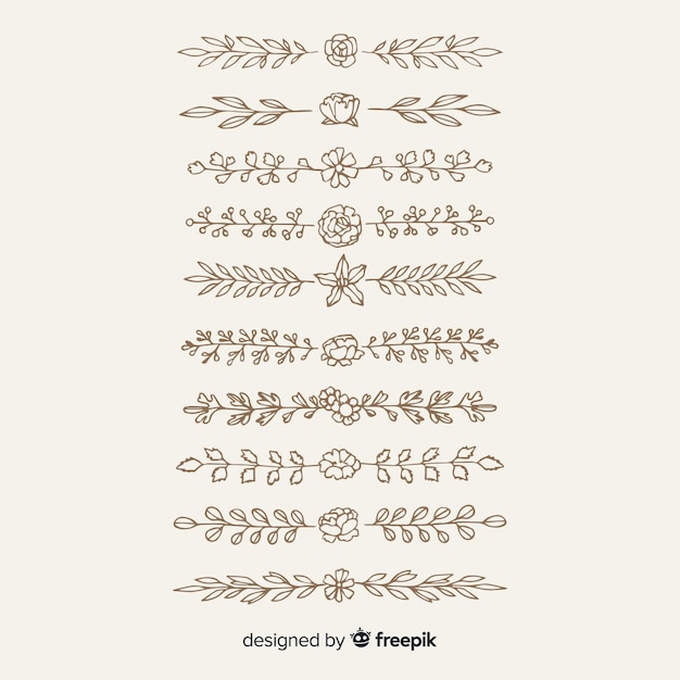 Free vector hand drawn floral ornament collection