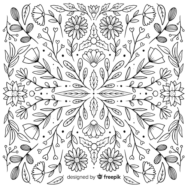 Free Vector hand drawn floral ornament set